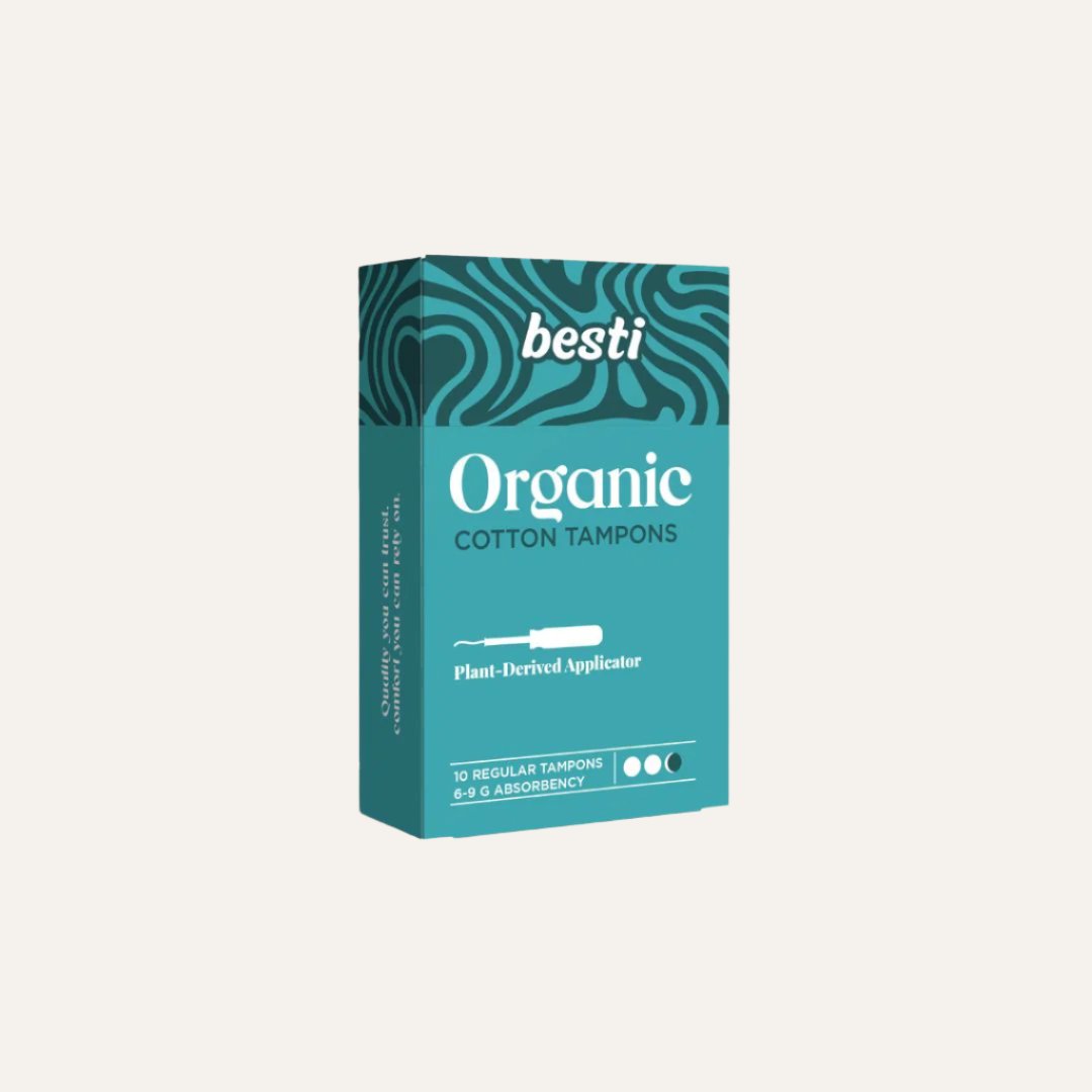 Besti 100% Organic Cotton Regular Tampons (10 Count)