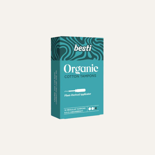 Besti 100% Organic Cotton Regular Tampons (10 Count)
