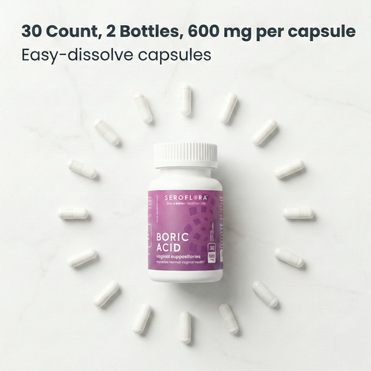 Supositorios vaginales de ácido bórico Seroflora 600 mg, 30 unidades.