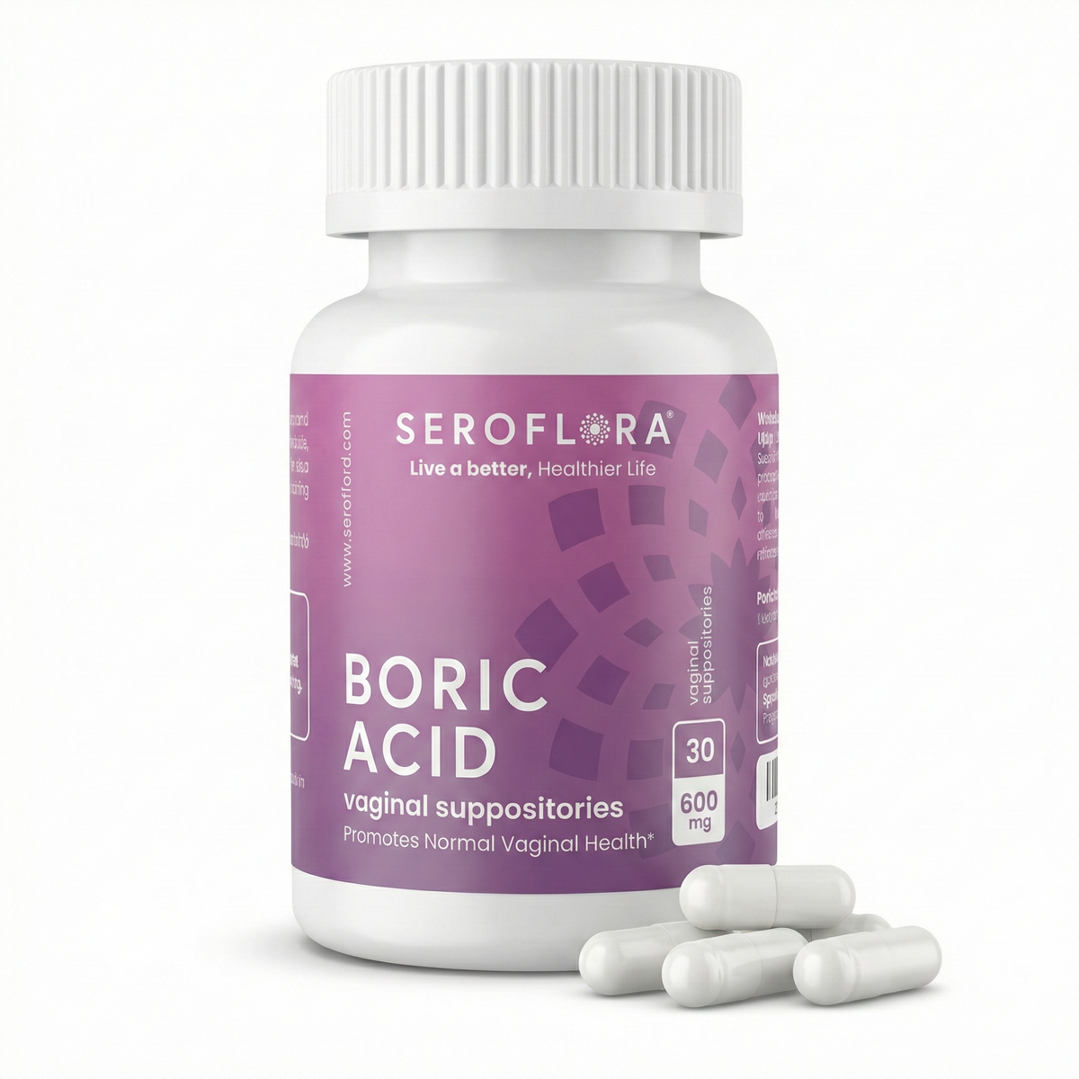 Supositorios vaginales de ácido bórico Seroflora 600 mg, 30 unidades.