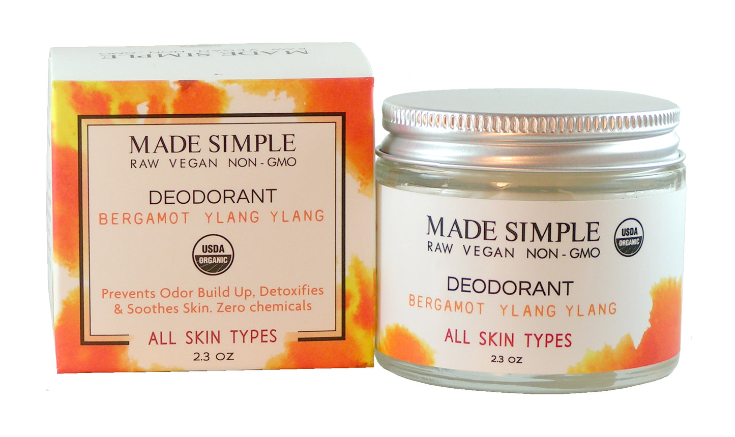 Bergamot Ylang Ylang Deodorant - Certified Organic, Vegan & Cruelty-free