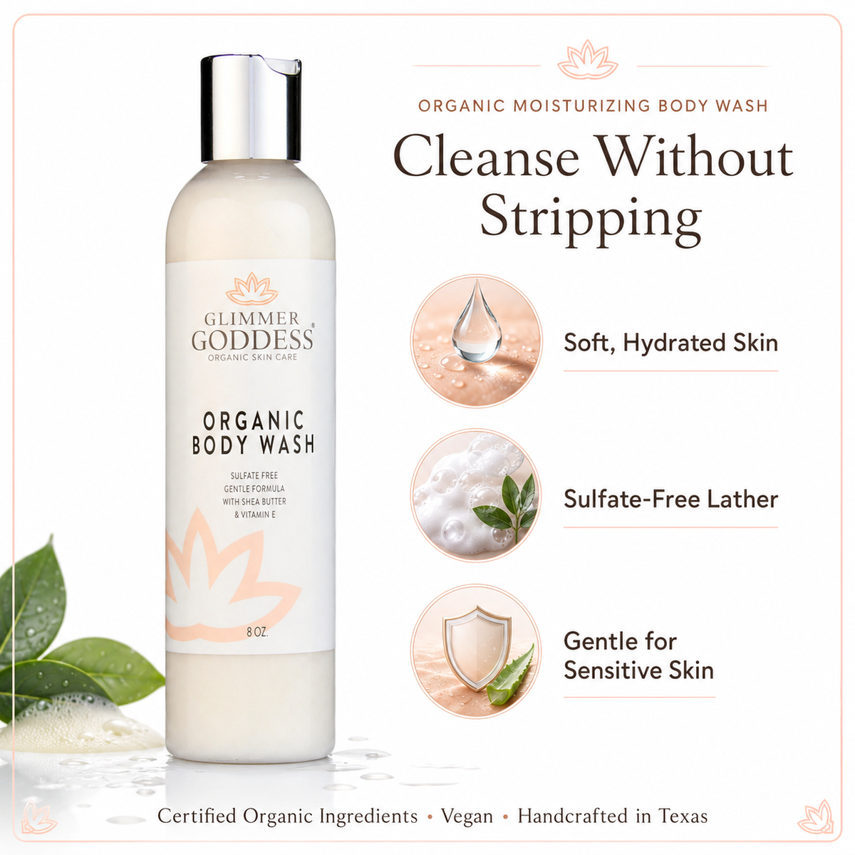 Organic Moisturizing Body Wash for Soft, Hydrated Skin-0