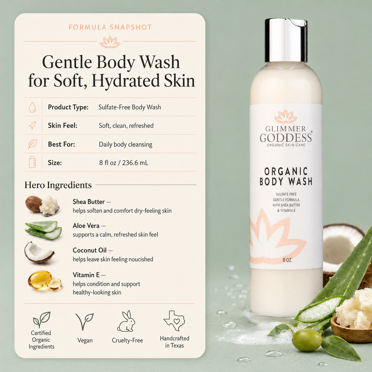 Organic Moisturizing Body Wash for Soft, Hydrated Skin-3